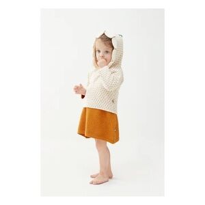 Oeuf Baby Girl 6mo Daisy Sweater VGUC Daisy organic pima cotton hoodie | Ecru